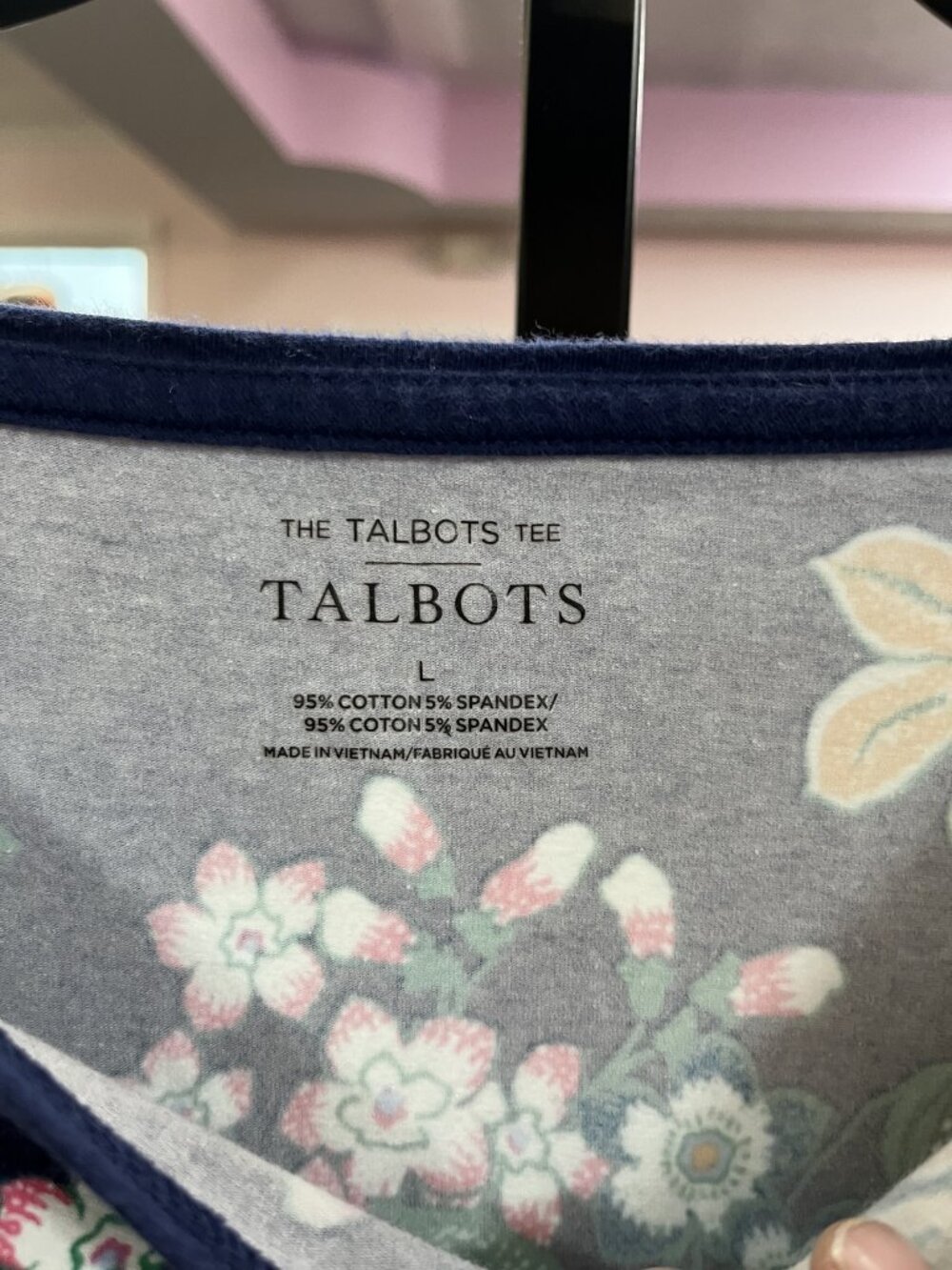 Talbots Size Large (L) Talbots Women's Long Sleeve Floral Embroidered Striped T- - Picture 2 of 6